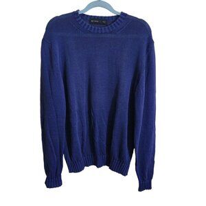 Etro Luxury Made In Italy 100% Cotton Lightweight Blue Crewneck Sweater Size L